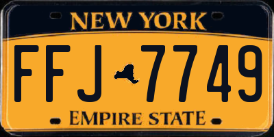 NY license plate FFJ7749