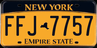 NY license plate FFJ7757