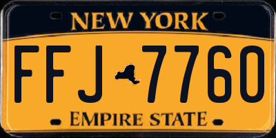 NY license plate FFJ7760