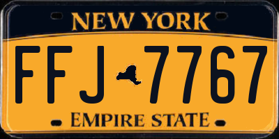NY license plate FFJ7767