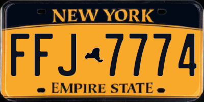 NY license plate FFJ7774