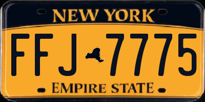 NY license plate FFJ7775