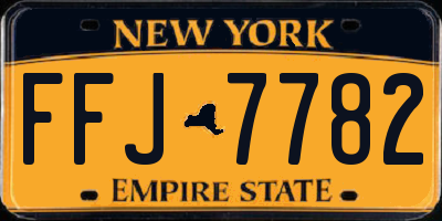 NY license plate FFJ7782