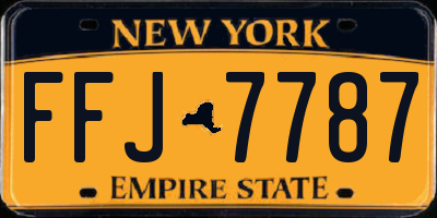 NY license plate FFJ7787