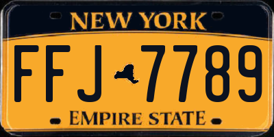 NY license plate FFJ7789