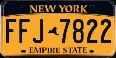 NY license plate FFJ7822