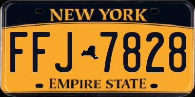 NY license plate FFJ7828