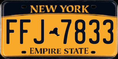 NY license plate FFJ7833