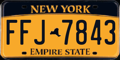 NY license plate FFJ7843
