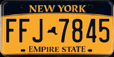 NY license plate FFJ7845