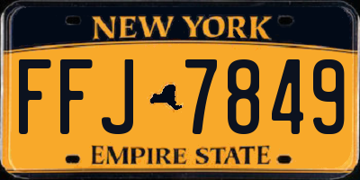NY license plate FFJ7849