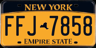 NY license plate FFJ7858