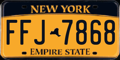 NY license plate FFJ7868
