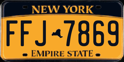 NY license plate FFJ7869