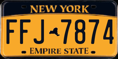 NY license plate FFJ7874