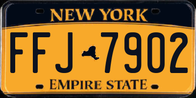 NY license plate FFJ7902