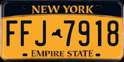 NY license plate FFJ7918