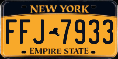 NY license plate FFJ7933