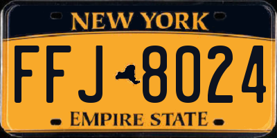 NY license plate FFJ8024