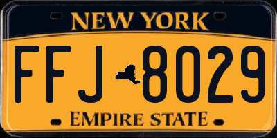NY license plate FFJ8029