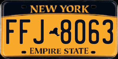 NY license plate FFJ8063