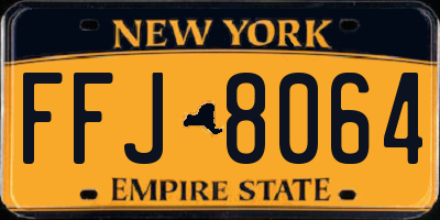 NY license plate FFJ8064