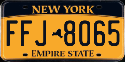 NY license plate FFJ8065
