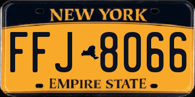 NY license plate FFJ8066