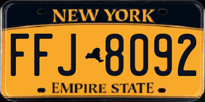 NY license plate FFJ8092