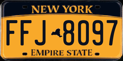 NY license plate FFJ8097