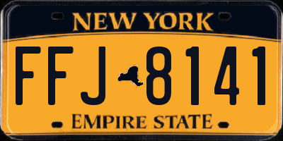 NY license plate FFJ8141