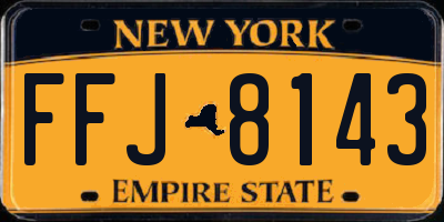 NY license plate FFJ8143