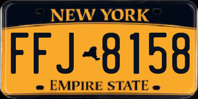 NY license plate FFJ8158