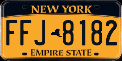 NY license plate FFJ8182