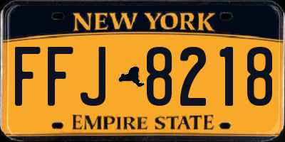 NY license plate FFJ8218