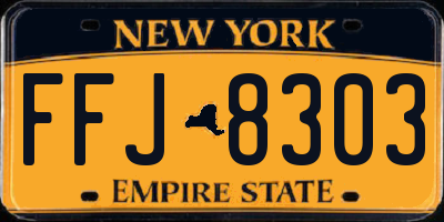 NY license plate FFJ8303