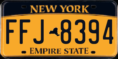 NY license plate FFJ8394