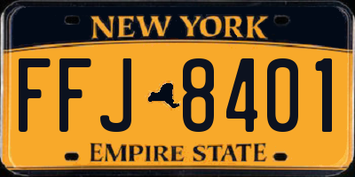 NY license plate FFJ8401