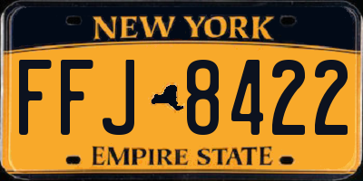 NY license plate FFJ8422