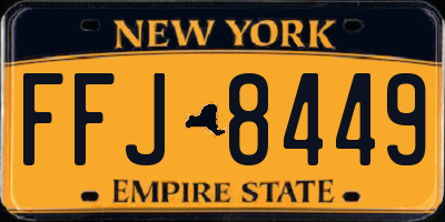 NY license plate FFJ8449