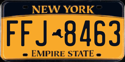 NY license plate FFJ8463