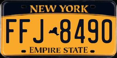 NY license plate FFJ8490