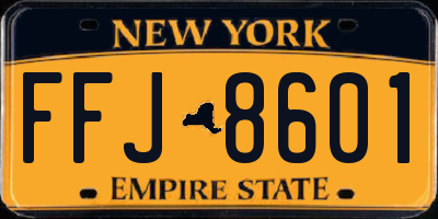 NY license plate FFJ8601