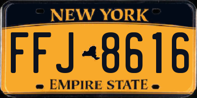 NY license plate FFJ8616