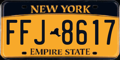 NY license plate FFJ8617