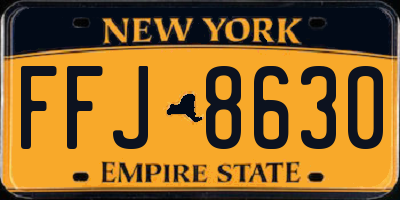 NY license plate FFJ8630