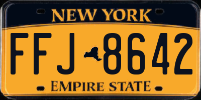 NY license plate FFJ8642