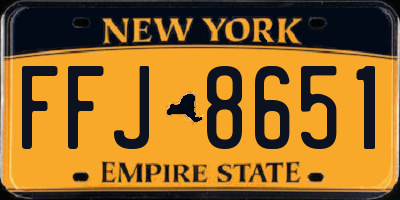 NY license plate FFJ8651