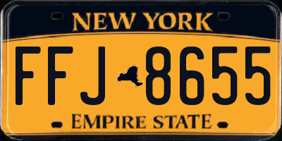 NY license plate FFJ8655