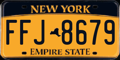 NY license plate FFJ8679